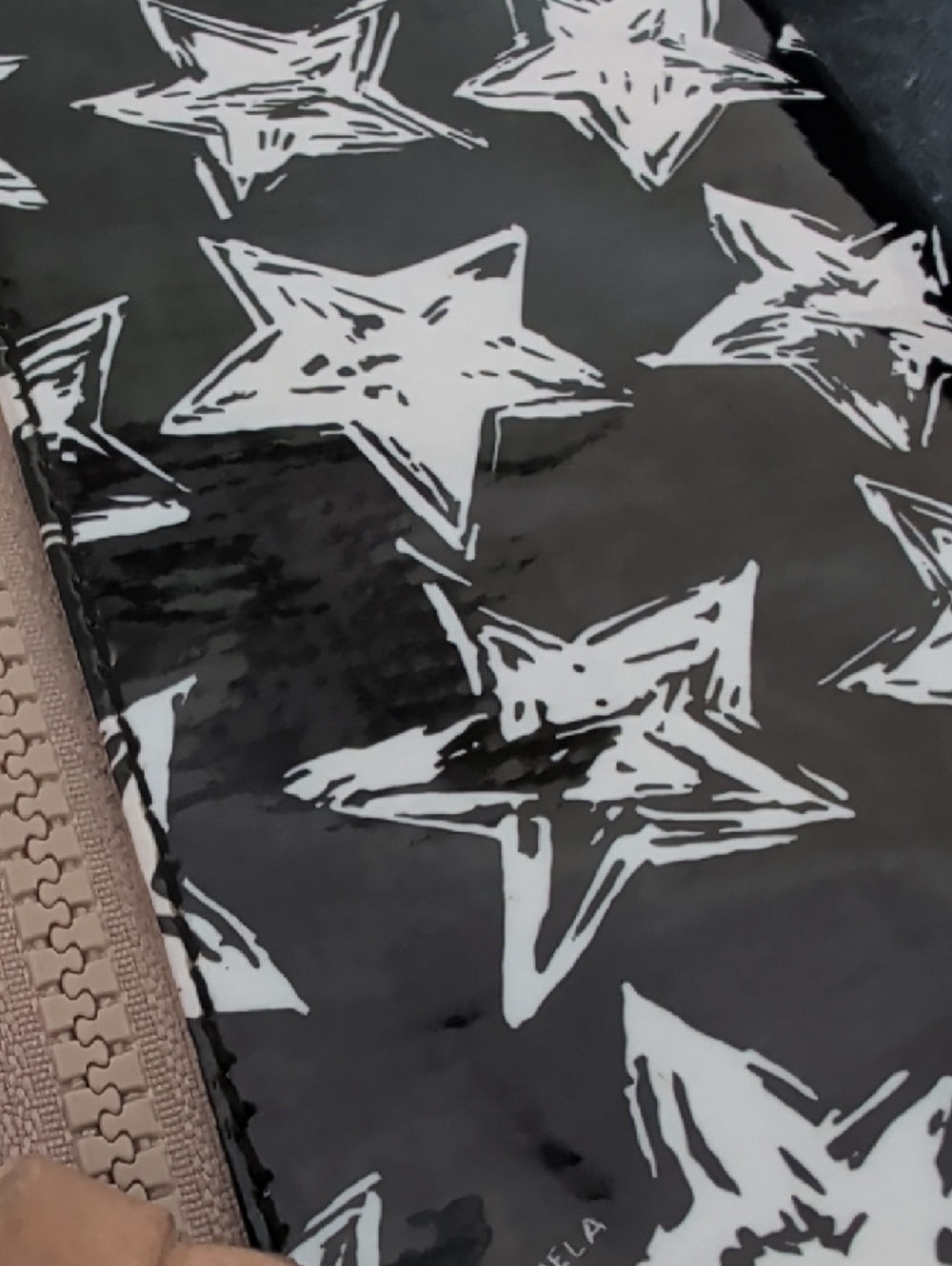 Consuela Black & White Star Crossbody with Multicolor Stripe Strap - Picture 5 of 6